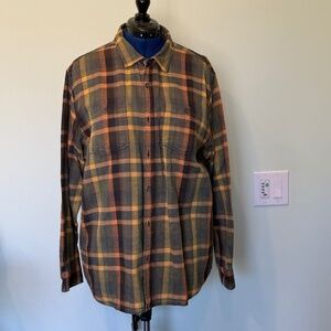 Carbon2Cobalt Mens Fall Colors Effortlessly Cool Lined Plaid Cotton Shirt - XL